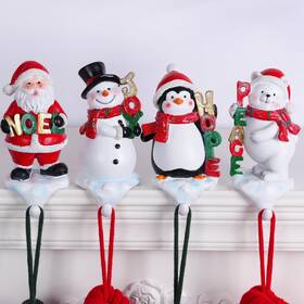 24resinholders4 Xentumi Stocking Holders For Mantle 3d Christmas Stockings Holder
