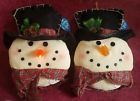 Xfd2041 Lot Of Christmas Light Up Nose Snowmen Red Scarf And