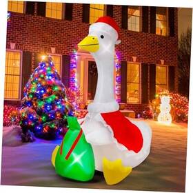 Xinxinzmd 768274679949 6 Ft Christmas Porch Goose Inflatable Outdoor Decoration Large Xmas Cute Silly