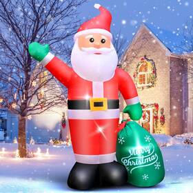 Sdk-5 Xoowoo Christmas Inflatable Santa Outdoor Decoration 8 Ft Blow Up Claus Carry