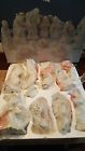 Xpn-58 Inc Large Fine Porcelain Piece Nativity Set White Gold Trim