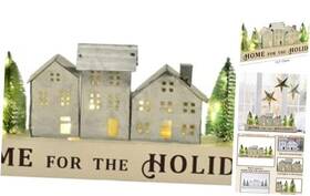Xuyang-24-11 Xuyang Christmas Tabletop Led Lighted Decorations Wooden Table Decor Silver House