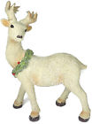 Y0296 Transpac Reindeer Holly Wreath Winter Holiday Deer Antlers Snow