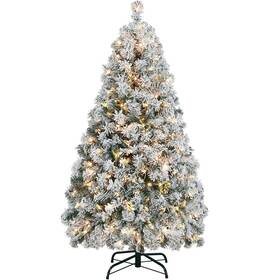 Yaheetech 846255102270 4.5ft Pre-lit Artificial Hinged Holiday Christmas