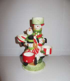 1108392 Yankee Candle Circus Snowman Christmas Tea Light Votive Holder #1108392