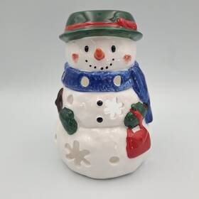 Yankee Candle 192833090041 New Ceramic Holiday Snowman Tea Light Holder Christmas Decor