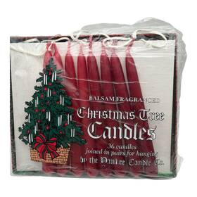 Yankee Candle 609032040215 Christmas Tree Candles Red Balsam Fragrance 18 Hanging Pairs 36 Ct