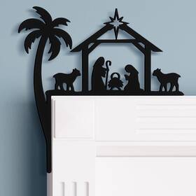 Yaocom Xie-yaocom-2139 Metal Christmas Nativity Door Topper 11.8 X Mas Jesus Frame Decorat