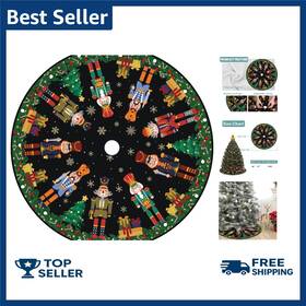 Yarcooly 081904553229 Nutcracker Christmas Tree Skirt 48 Inch Collar New Yea