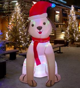 Ycolnaefllr 192236548354 4ft Inflatable Wiener Dog With Led Lights - Outdoor/indoor Christmas Decorati