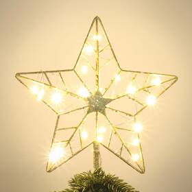 Yhtt-421 Yeahome Christmas Tree Topper Gold 9.8 Inch 5-point Star Golden