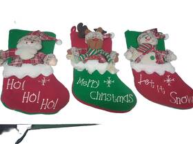 Le9090107 Yecence 3 X Christmas Stocking Hanging Pendant Stuffed Santa Snowman And Rudolph