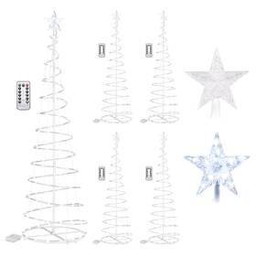 11lst002-6ftb-col5p Yescom 6ft Led Spiral Tree Light Outdoor Yard Xmas Decor Battery White 5pack