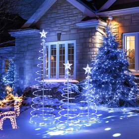 11lst003-346b-cold Yescom 3pack Led Christmas Spiral Light 3/4/6ft Festival Decoration Yard White