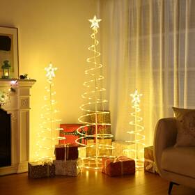 11lst003-346b-war.v3x5 Yescom 15pack Led Christmas Spiral Light Kit 3/4/6ft Battery Outdoor Warm White