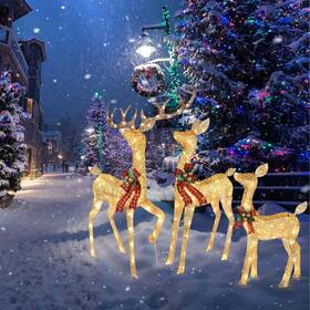 60xma025-deer3-15 Yescom 3 Piece Lighted Christmas Deer Family Set 210 Led Outdoor Yard D Cor