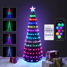 60xma027-150te-diy Yescom 5 Ft Christmas Tree Decoration Light Rgb Led String Lamp Remote Control