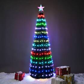 60xma027-180te-diy Yescom 6 Ft Christmas Tree Decoration Light Rgb Led String Lamp Remote Control