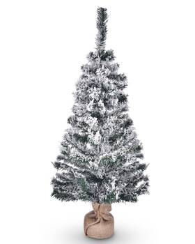 60xma032-3ftct-07 Yescom White Christmas Tree Artificial 3ft Flocked Tabletop 90 Branch Tips Party