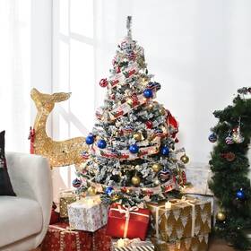 60xma032-5ftct-07 Yescom White Christmas Tree Artificial 5ft Flocked Folded Hinged 518 Branch Tips
