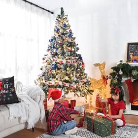 60xma032-75ftct-07 Yescom White Christmas Tree Artificial 7ft Flocked 1166 Branch Tips Party D Cor