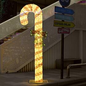 60xma040-cdc-02071 Yescom Commercial 8ft Pre Lit Candy Cane Decoration Christmas Light Show 660 Led