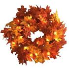 Yf1950l-rd Inch Led Lighted Fall Maple Leaf Wreath On 756519495645