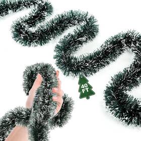 Ct-12m-01 Yogingo 40ft Christmas Garland - Metallic Twist Tinsel Decorations For Indoor And Outdo