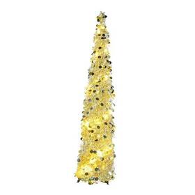 Yjh-2328 Yojihong 5.0 Ft Kd Pop Up Christmas Tinsel Tree With Lights And Built-in 6 Gold-silver