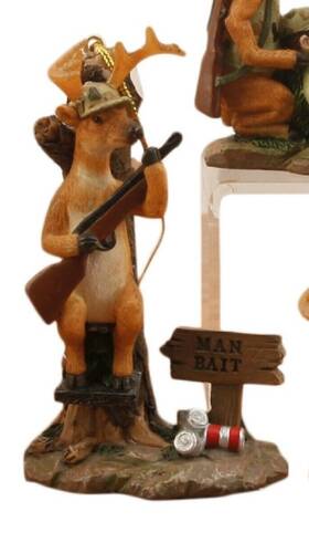 12084manbait Youngs Deer Hunter In Tree Stand Funny Christmas Holiday Ornament