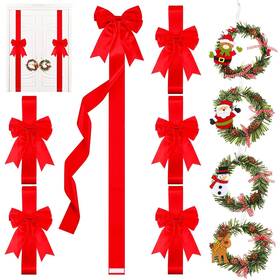 Ysleen 331612743605 6 Pcs Christmas Cabinet Ribbon Bows Festive Large Xmas And 4 Christm
