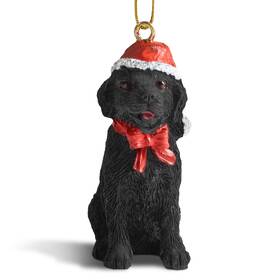 Yuletide Designs 850042211120 Dog Figurine Christmas Ornaments With Santa Hats Black Lab