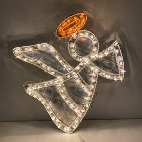 14.375 Yuletide Traditions 012495569672 Vintage Christmas Angel Lighted Holographic Light Sculpture Decoration Inch