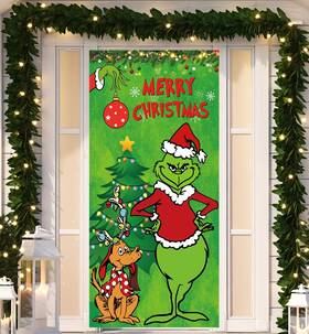 Yunfan 313033566598 Christmas Decorations Decor Door Cover Xmas Porch Sign Welcome Ba