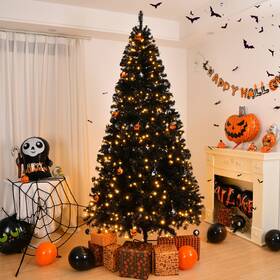 31236963 Yunomebuy 6 Ft/7 Ft/8 Ft Pre-lit Artificial Christmas Tree Hinged Xmas Pine With Lights