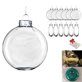 Yuoto 761430295010 Set Of 1280mm31/8 Inches Flat Round Paintable Clear Glass Christmas Bulbs Orna