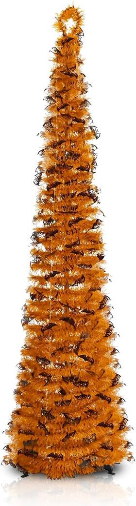 Bb240628 Yuqi 5ft Halloween Christmas Tree Pop-up Artificial Black Collapsible Pencil C