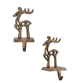 Csh01 Ywzhenyu 2 Pcs Christmas Stocking Holder Reindeer Hooks For Mantel Fireplace De