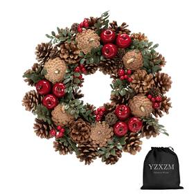 Yzxzm97872 Yzxzm 139592492024 Christmas Wreath Natural Dry Pine Cone Door For Home Indoor Front Por