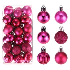 Zaplyte 656320727037 36pcs Christmas Ball Ornaments Tree Decorations Pink 1.2 Inch /3cm