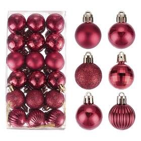 Zaplyte 656320727099 36pcs Christmas Ball Ornaments Tree Decorations Wine Red 1.2 Inch /3cm