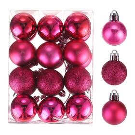 Zaplyte 656320727297 24pcs Christmas Ball Ornaments Tree Decorations Deep Red 1.6 Inch /4cm
