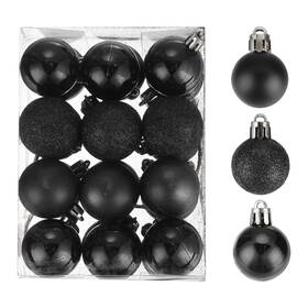 Zaplyte 656320727358 24pcs Christmas Ball Ornaments Tree Decorations Black 1.6 Inch /4cm