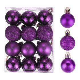Zaplyte 656320727365 24pcs Christmas Ball Ornaments Tree Decorations Purple 1.6 Inch /4cm