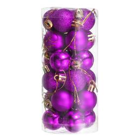 Zaplyte 745060958341 24pcs 1.1 Inch Christmas Balls Ornaments Shatterproof Hanging Purple