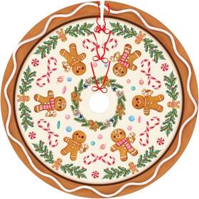 325145 Zehjgwien Gingerbread Man Christmas Tree Skirt Xmas Mat Halloween Thanksgiving Christ