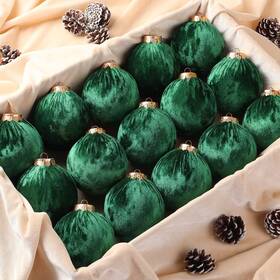 Sl57221 Zennex Christmas Tree Ornaments Velvet Balls - 15 Pack 3.15inch With Elegant Color