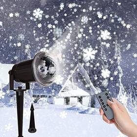 Zhonghedian 752140867769 Christmas Snowflake Projector Lights Outdoor Indoor Snow Storm Waterproof Led