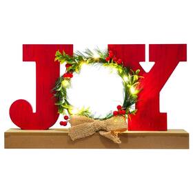 Ts117 Zinerhom Christmas Decorations For Home Led Lighted Joy Decor Farmhouse Wooden Wreath
