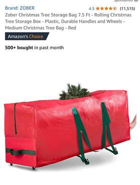 Zcd-105 Zober 7.5 Ft Premium Christmas Tree Storage Bag - Red